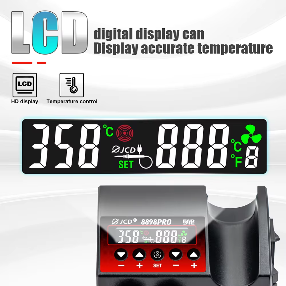 JCD New Upgrade 2 IN 1 Solderi - 2 In 1 Soldering Rework Station 750W recension och pris